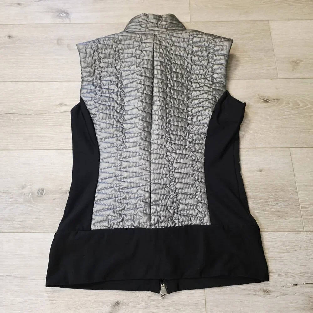 ANATOMIE Gray Black Puffer Vest Women Sz XS Quilted Full Zip Sleeveless READ - Picture 9 of 9